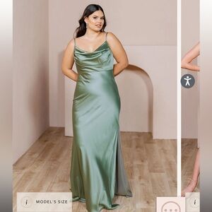 Bridesmaid dress - Revelry Skye Satin dress in color sage